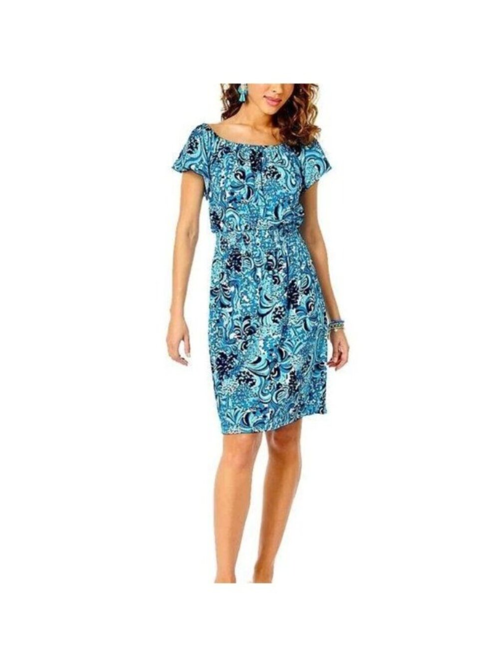 Lilly Pulitzer Clarette Flutter Sleeve Dress, XL